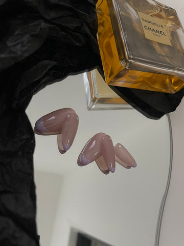 French Nails with Purple Tip