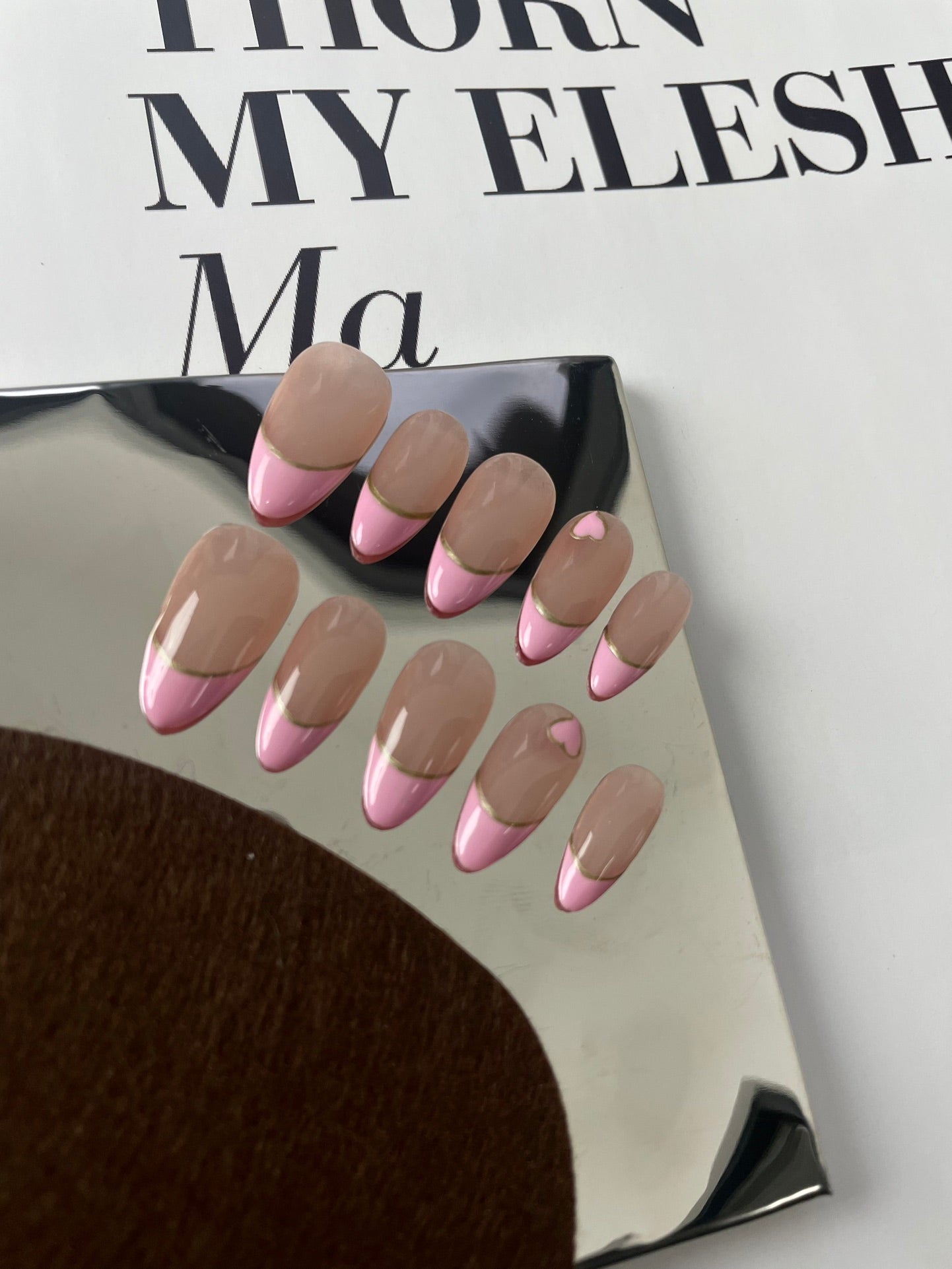 French Nails with Pink Tip
