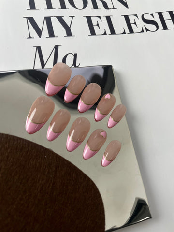 French Nails with Pink Tip